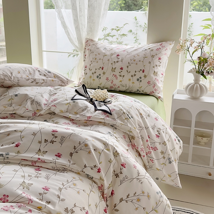 91家纺网 家纺一手货源 找家纺 怡家居 2023新款全棉四件套7月新花色 凝香