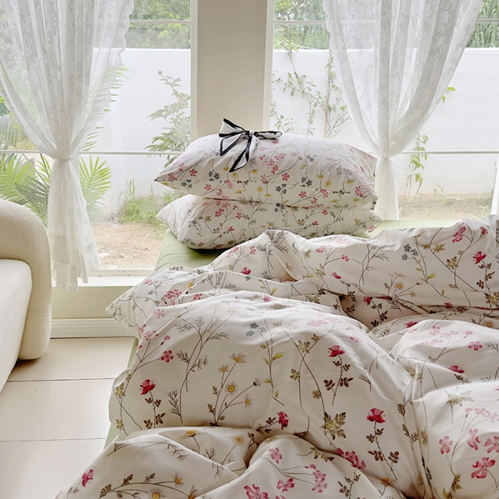 91家纺网 家纺一手货源 找家纺 怡家居 2023新款全棉四件套7月新花色 凝香