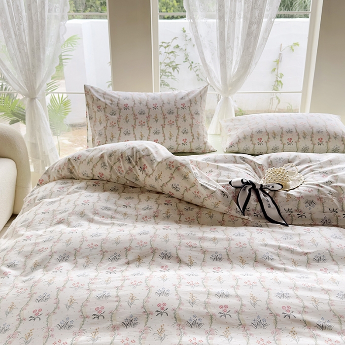 91家纺网 家纺一手货源 找家纺 怡家居 2023新款全棉四件套7月新花色 暖时光