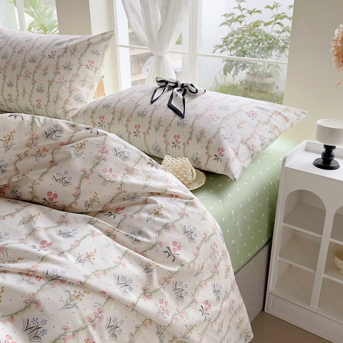 91家纺网 家纺一手货源 找家纺 怡家居 2023新款全棉四件套7月新花色 暖时光