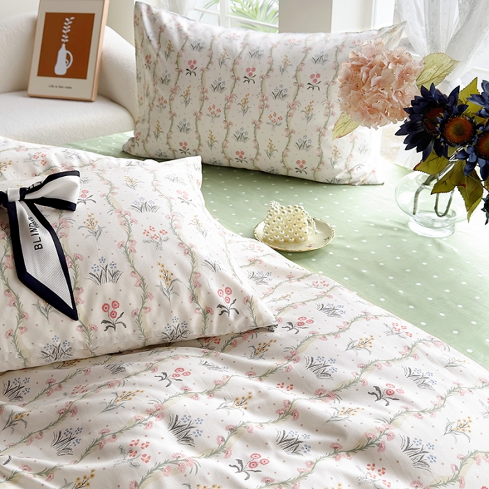 91家纺网 家纺一手货源 找家纺 怡家居 2023新款全棉四件套7月新花色 暖时光