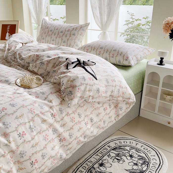 91家纺网 家纺一手货源 找家纺 怡家居 2023新款全棉四件套7月新花色 暖时光