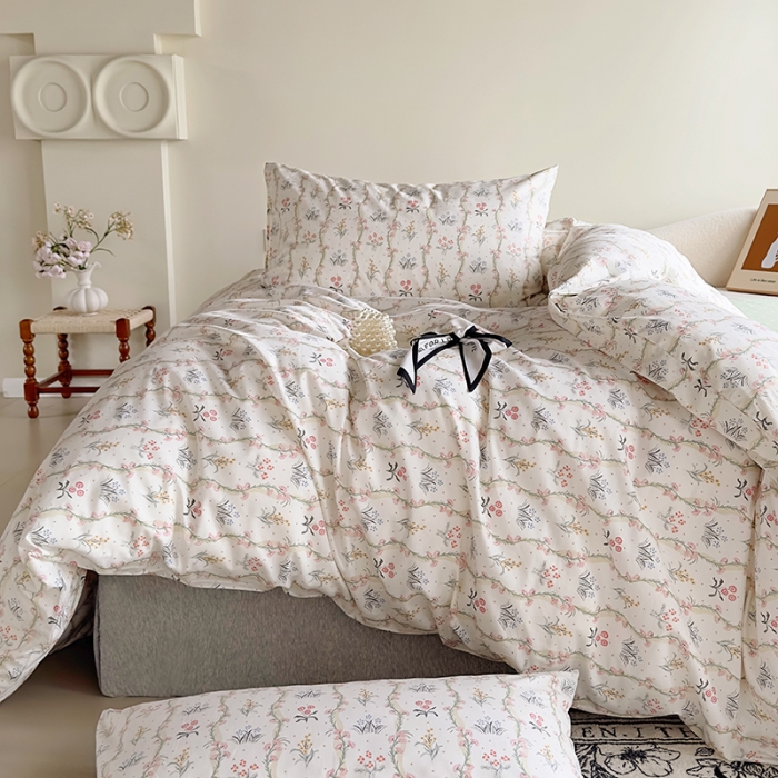 91家纺网 家纺一手货源 找家纺 怡家居 2023新款全棉四件套7月新花色 暖时光