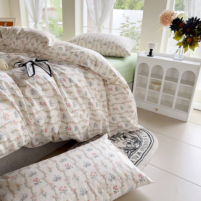 91家纺网 家纺一手货源 找家纺 怡家居 2023新款全棉四件套7月新花色 暖时光