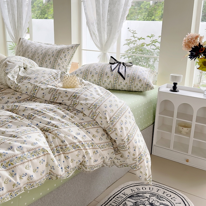 91家纺网 家纺一手货源 找家纺 怡家居 2023新款全棉四件套7月新花色 韵律