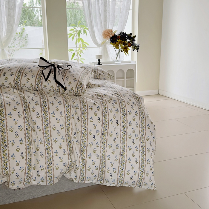 91家纺网 家纺一手货源 找家纺 怡家居 2023新款全棉四件套7月新花色 韵律