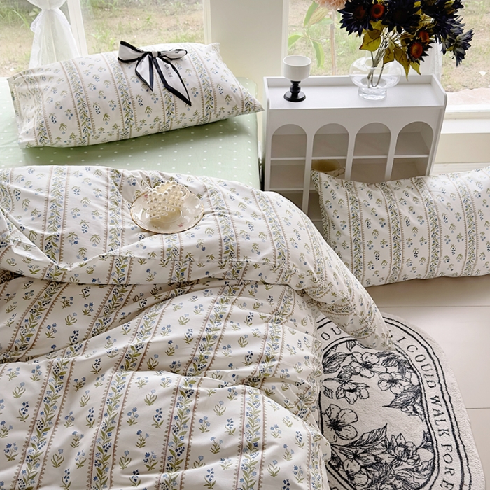 91家纺网 家纺一手货源 找家纺 怡家居 2023新款全棉四件套7月新花色 韵律