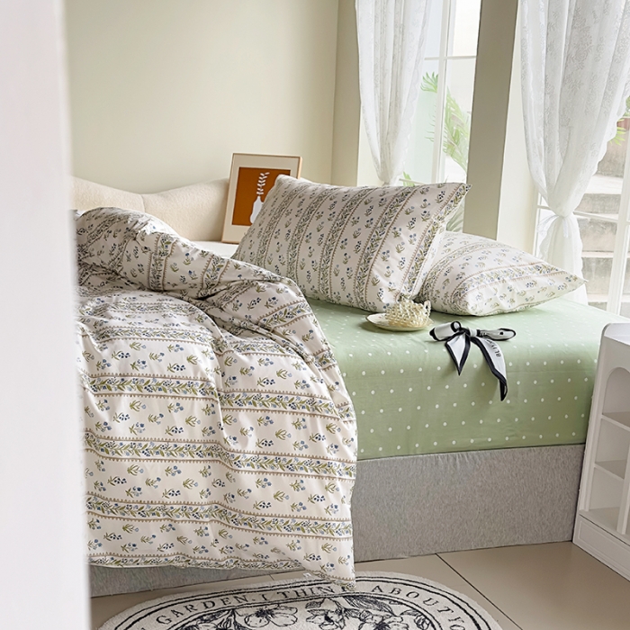 91家纺网 家纺一手货源 找家纺 怡家居 2023新款全棉四件套7月新花色 韵律