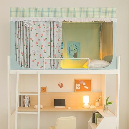 91家纺网 家纺一手货源 找家纺 （总）安金2023新款涂层99％强遮光学生蚊帐一体学生坐床格子花边印花