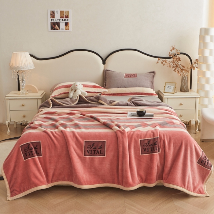 91家纺网 家纺一手货源 找家纺 雅萱 2024新款牛奶绒盖毯子毛毯午睡毯保暖加厚 活力青春