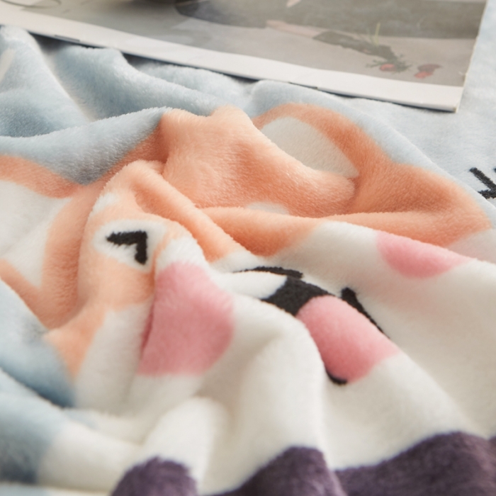 91家纺网 家纺一手货源 找家纺 雅萱 2024新款牛奶绒盖毯子毛毯午睡毯保暖加厚 可爱小狗