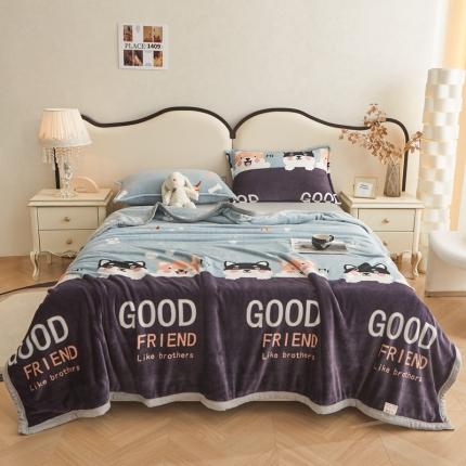 雅萱 2024新款牛奶绒盖毯子毛毯午睡毯保暖加厚 可爱小狗