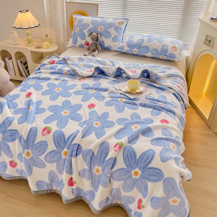 91家纺网 家纺一手货源 找家纺 雅萱 2024新款牛奶绒盖毯子毛毯午睡毯保暖加厚 小情调