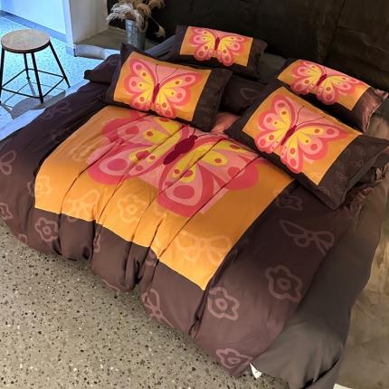 91家纺网 家纺一手货源 找家纺 丽斐纺织 2023新款双面磨毛数码印花四件套 磨毛碟中碟