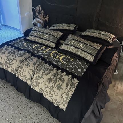 91家纺网 家纺一手货源 找家纺 丽斐纺织 2023新款双面磨毛数码印花四件套 磨毛秋野