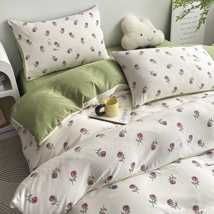 91家纺网 家纺一手货源 找家纺 （总）寐时代 2023新款有氧提花双层纱四件套