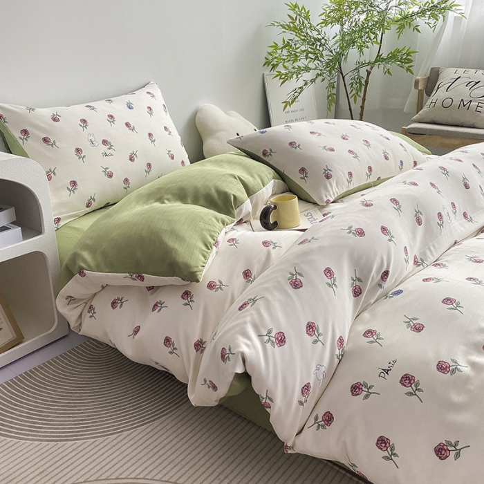 91家纺网 家纺一手货源 找家纺 （总）寐时代 2023新款有氧提花双层纱四件套