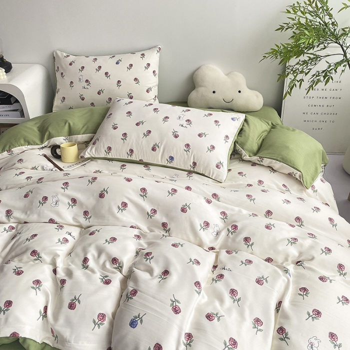 91家纺网 家纺一手货源 找家纺 （总）寐时代 2023新款有氧提花双层纱四件套