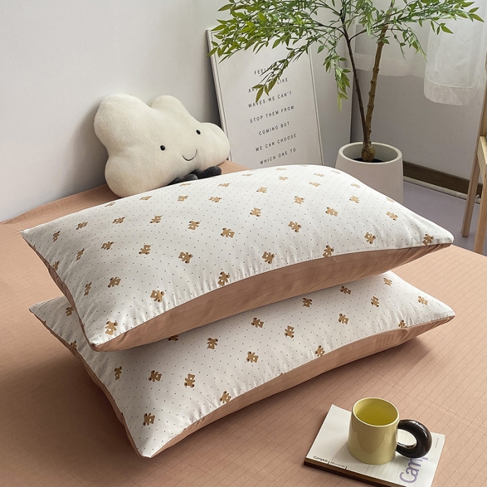 91家纺网 家纺一手货源 找家纺 寐时代 2023新款有氧提花双层纱四件套 可可熊