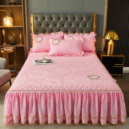 91家纺网 家纺一手货源 找家纺 （总）恋尚 新款大豆蛋白棉天鹅绒夹棉床笠加床裙可脱卸床裙