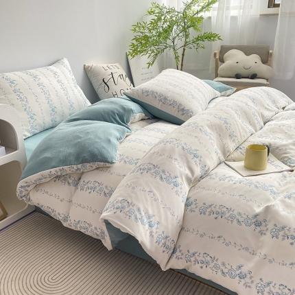 寐时代 2023新款有氧提花双层纱四件套 维亚-兰