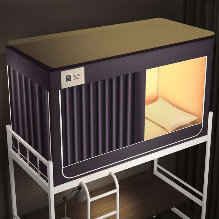 91家纺网 家纺一手货源 找家纺 佳梦 2023新款学生坐床素色遮光蚊帐 深灰