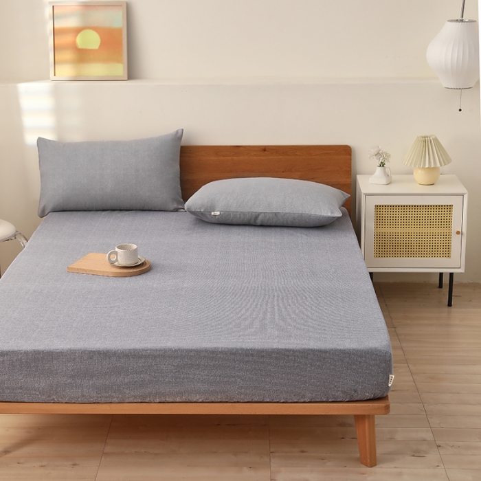 91家纺网 家纺一手货源 找家纺 大元 2025新款老粗布单品床笠 床笠-灰太狼