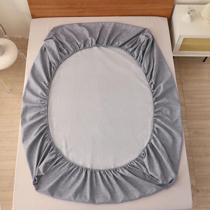 91家纺网 家纺一手货源 找家纺 大元 2025新款老粗布单品床笠 床笠-灰太狼