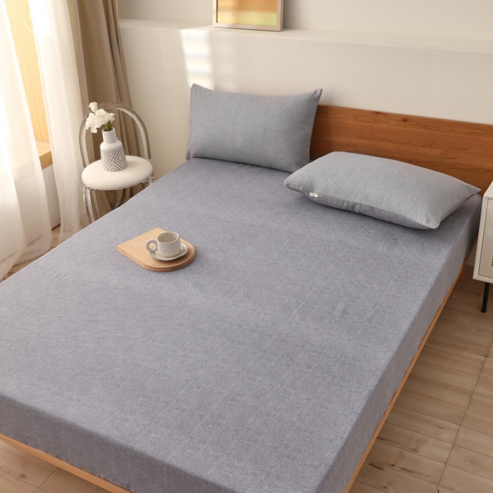 91家纺网 家纺一手货源 找家纺 大元 2025新款老粗布单品床笠 床笠-灰太狼