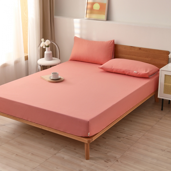 91家纺网 家纺一手货源 找家纺 大元 2025新款老粗布单品床笠 床笠-嫩粉