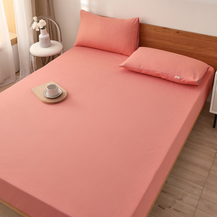 91家纺网 家纺一手货源 找家纺 大元 2025新款老粗布单品床笠 床笠-嫩粉