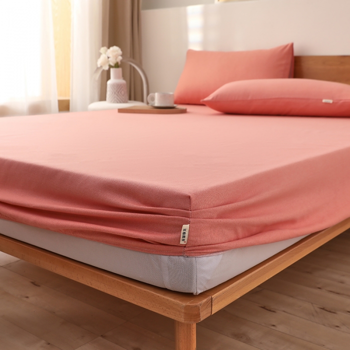 91家纺网 家纺一手货源 找家纺 大元 2025新款老粗布单品床笠 床笠-嫩粉