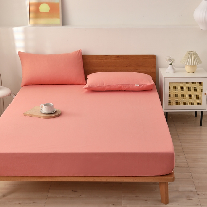 91家纺网 家纺一手货源 找家纺 大元 2025新款老粗布单品床笠 床笠-嫩粉