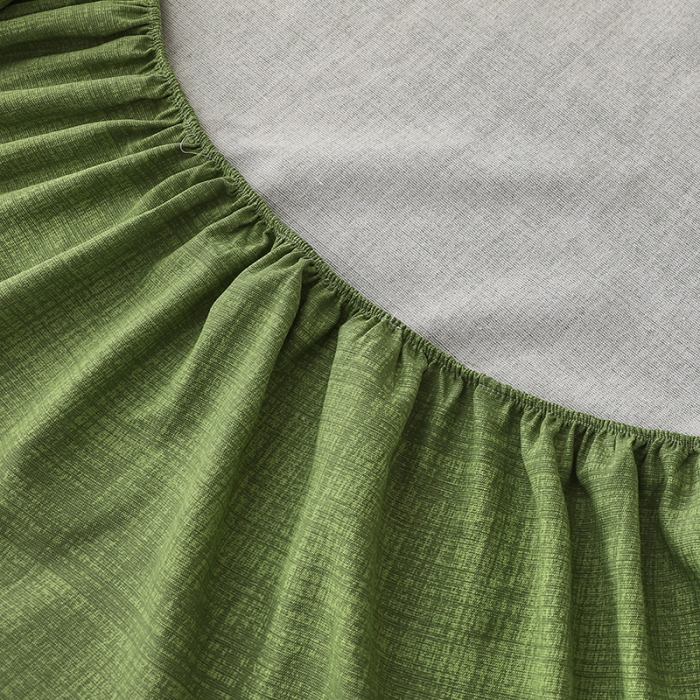 91家纺网 家纺一手货源 找家纺 大元 2025新款老粗布单品床笠 床笠-嫩绿