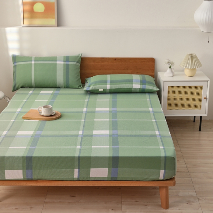 91家纺网 家纺一手货源 找家纺 大元 2025新款老粗布单品床笠 床笠-箬竹