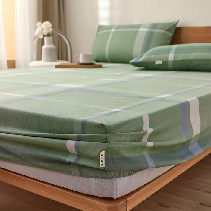 91家纺网 家纺一手货源 找家纺 大元 2025新款老粗布单品床笠 床笠-箬竹