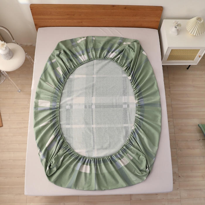 91家纺网 家纺一手货源 找家纺 大元 2025新款老粗布单品床笠 床笠-箬竹