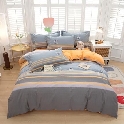 91家纺网 家纺一手货源 找家纺 (总) 简约 2025新款全棉四件套活性生态磨毛四件套