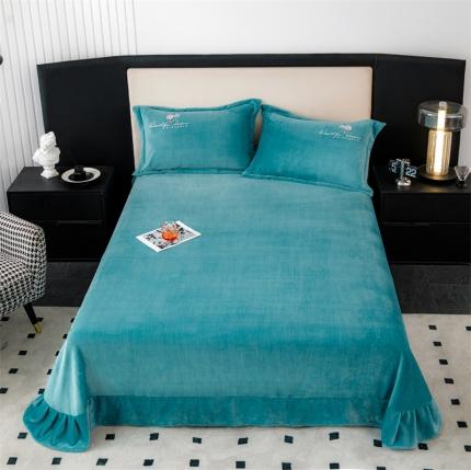 91家纺网 家纺一手货源 找家纺 （总）新款230克纯色加厚肌理纹牛奶绒单床单