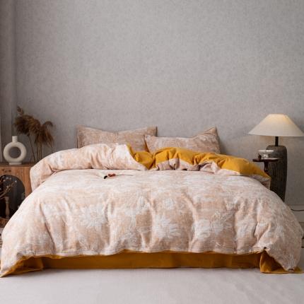 91家纺网 家纺一手货源 找家纺 （总）安莱生活 2023新款双层纱基础蔷薇玫瑰系列四件套