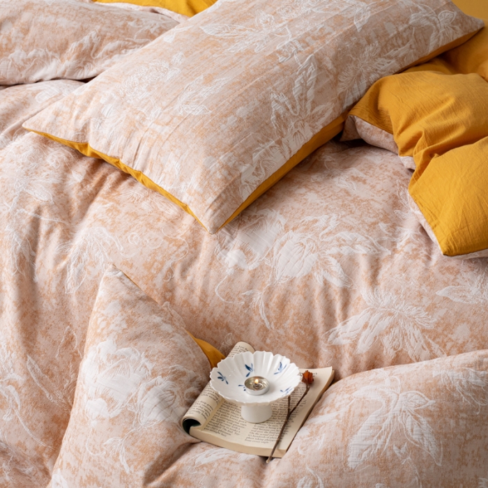 91家纺网 家纺一手货源 找家纺 （总）安莱生活 2023新款双层纱基础蔷薇玫瑰系列四件套