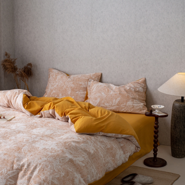 91家纺网 家纺一手货源 找家纺 （总）安莱生活 2023新款双层纱基础蔷薇玫瑰系列四件套