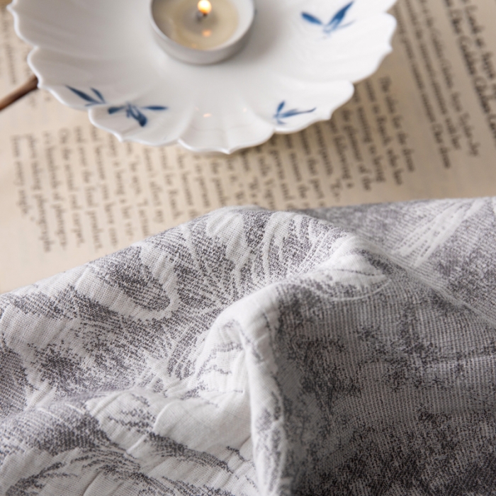 91家纺网 家纺一手货源 找家纺 安莱生活 2023新款双层纱基础蔷薇玫瑰系列四件套 蔷薇物语-深灰