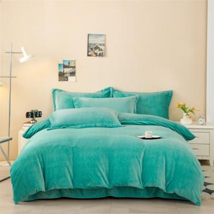 91家纺网 家纺一手货源 找家纺 （总）新款230肌理纹纯色牛奶绒四件套定做定制尺寸