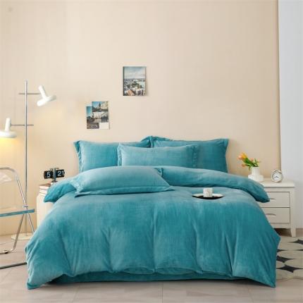 91家纺网 家纺一手货源 找家纺 （总）新款230肌理纹纯色牛奶绒四件套定做定制尺寸