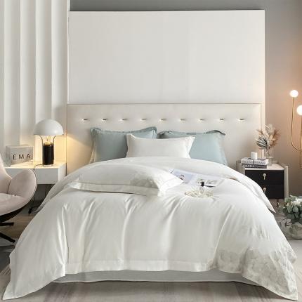 91家纺网 家纺一手货源 找家纺 （总）理想家家纺 2023新款叶影系列13372全棉刺绣四件套