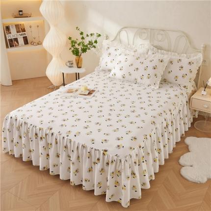 91家纺网 家纺一手货源 找家纺 十个点 2024新款小清新全棉单床裙 随心自在