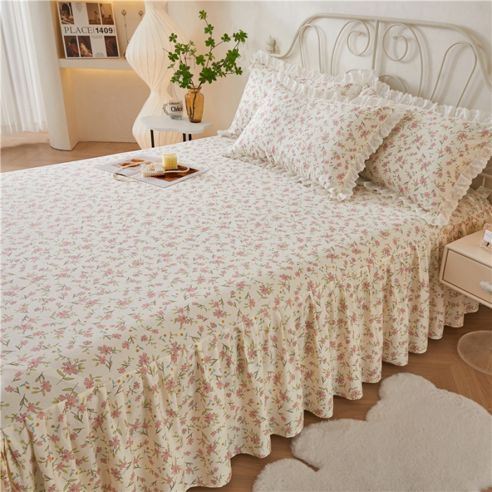 91家纺网 家纺一手货源 找家纺 （总）十个点 2024新款小清新全棉单床裙