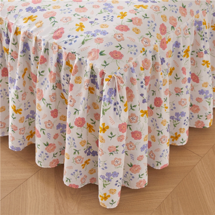 91家纺网 家纺一手货源 找家纺 十个点 2024新款小清新全棉单床裙 初遇