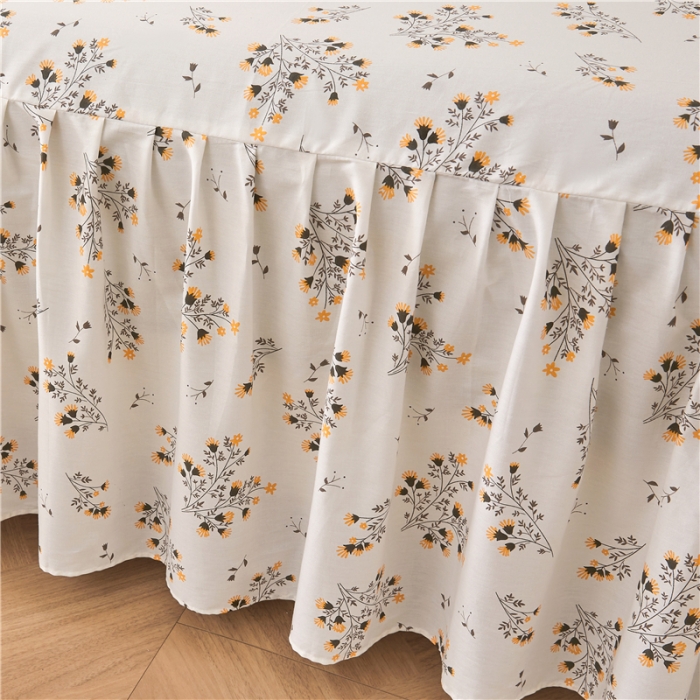 91家纺网 家纺一手货源 找家纺 十个点 2024新款小清新全棉单床裙 大吉大利